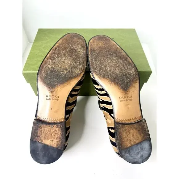 Gucci Pony Hair Black & Tan Zebra Print Loafers, Size 7 Gucci Pony Hair Black & Tan Zebra Print Loafers, Size 7 main image 2